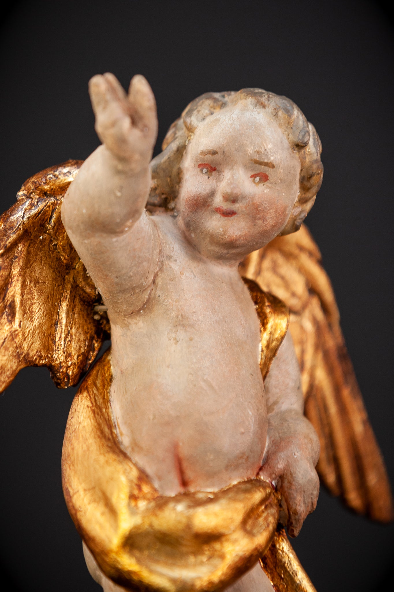 Angel Sculpture Pair |  Wood Statue | 10.2"