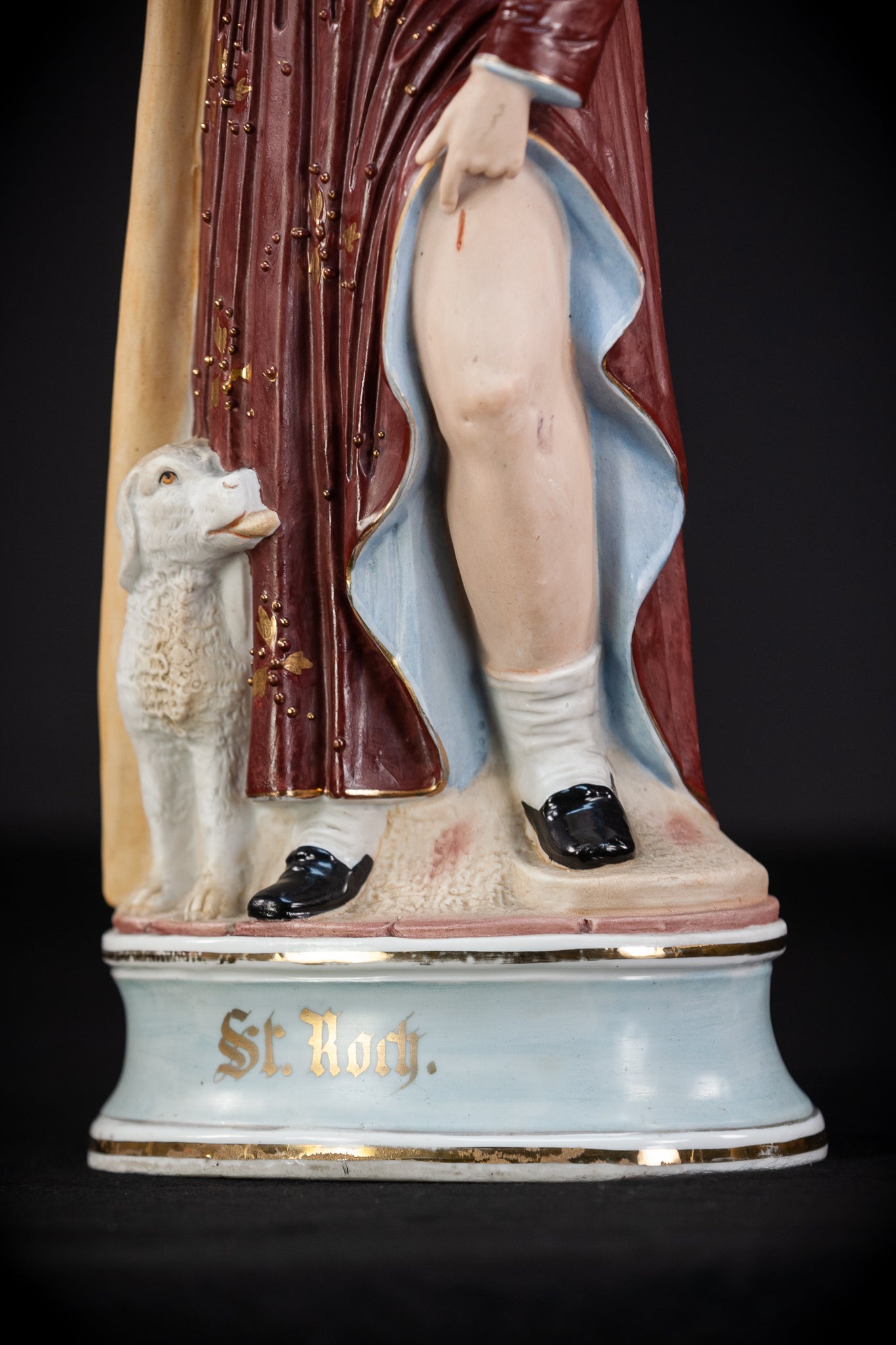 St Rochus Porcelain Statue 16.9''