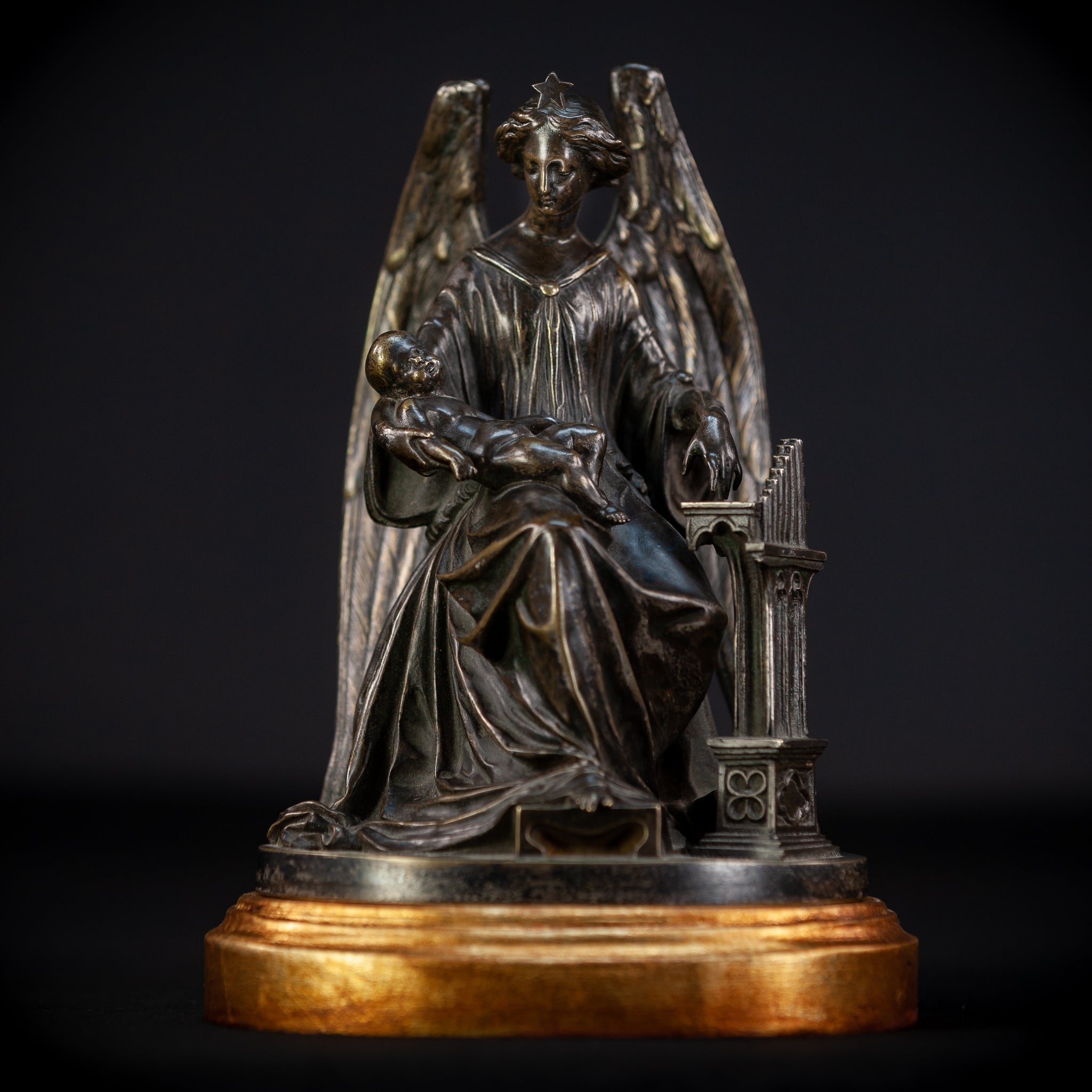 Archangel Guardian Bronze Sculpture 8.7" / 22 cm