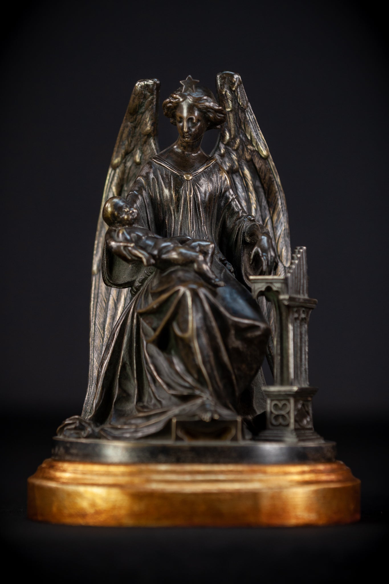 Archangel Guardian Bronze Sculpture 8.7" / 22 cm