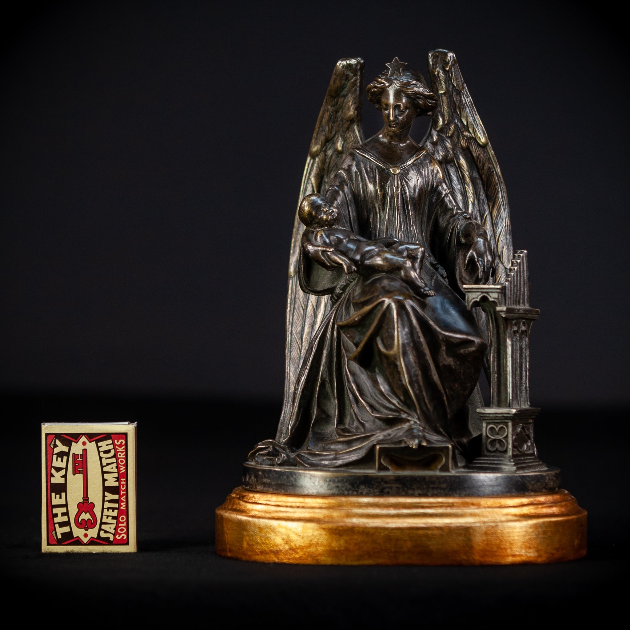 Archangel Guardian Bronze Sculpture 8.7" / 22 cm