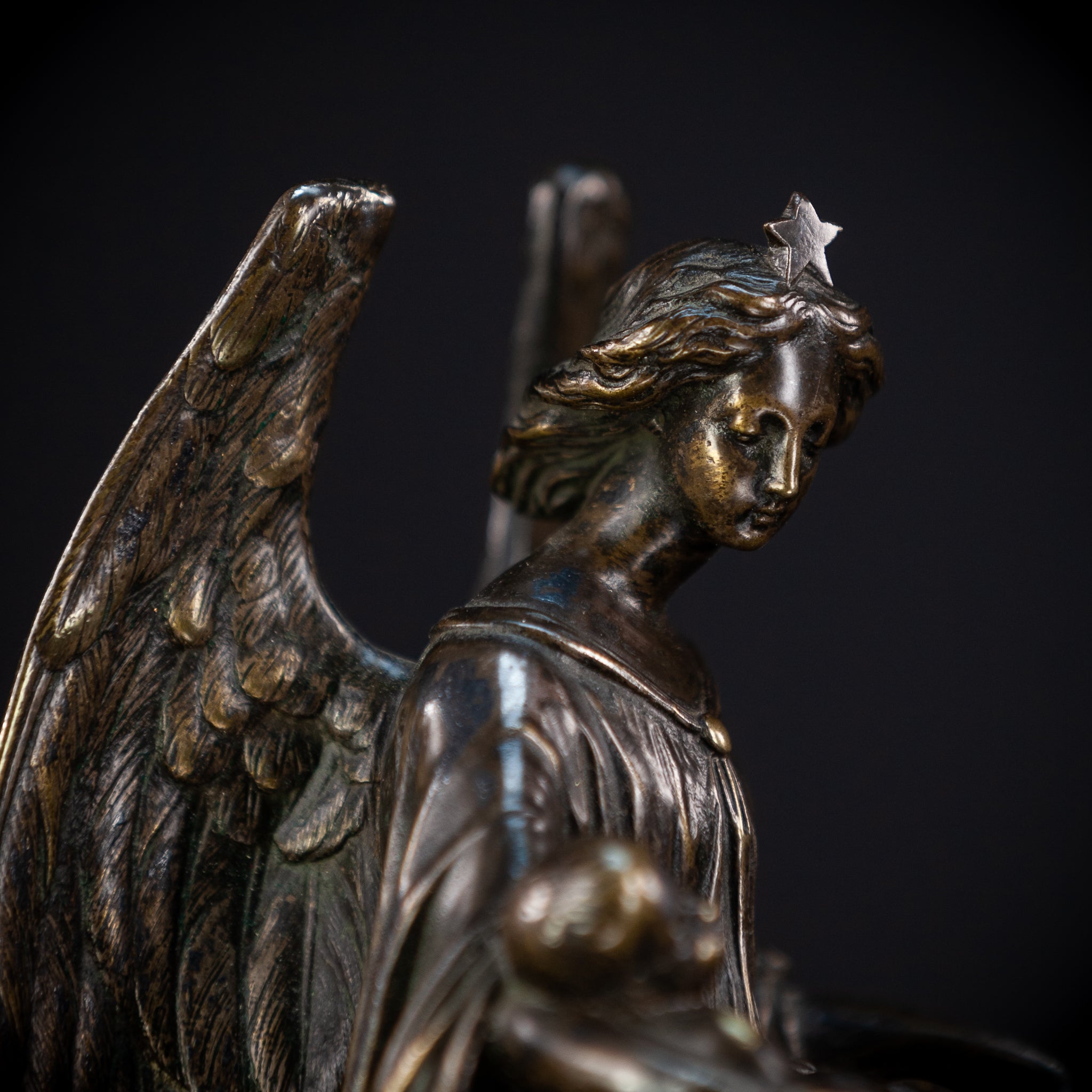 Archangel Guardian Bronze Sculpture 8.7" / 22 cm