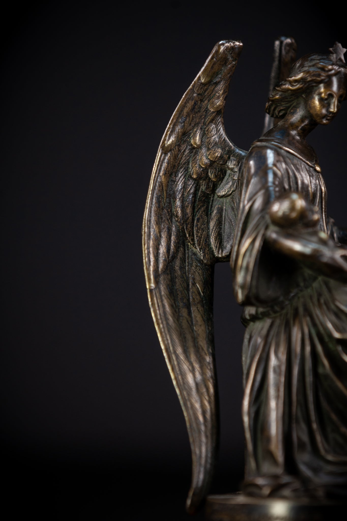 Archangel Guardian Bronze Sculpture 8.7" / 22 cm