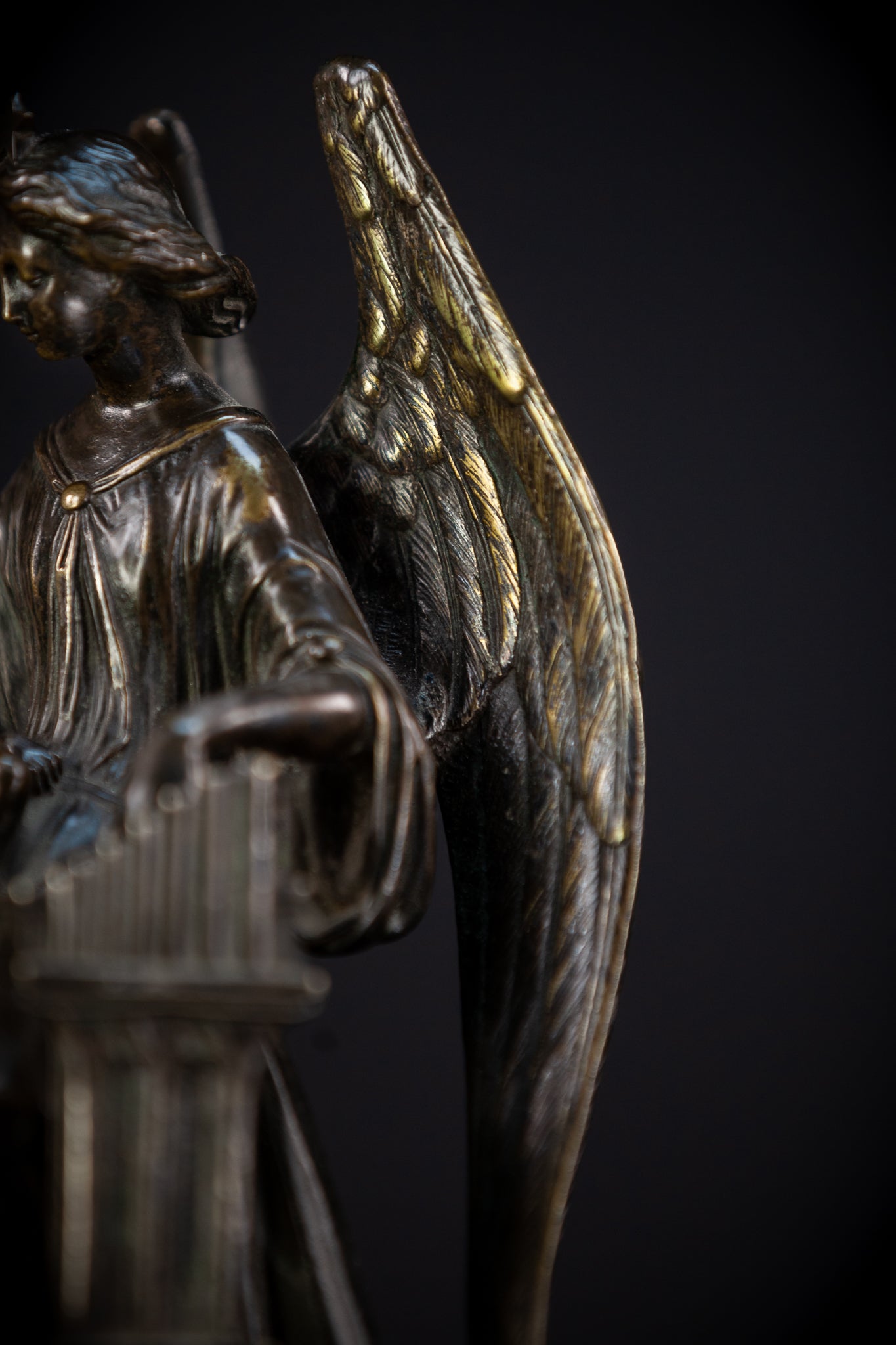 Archangel Guardian Bronze Sculpture 8.7" / 22 cm