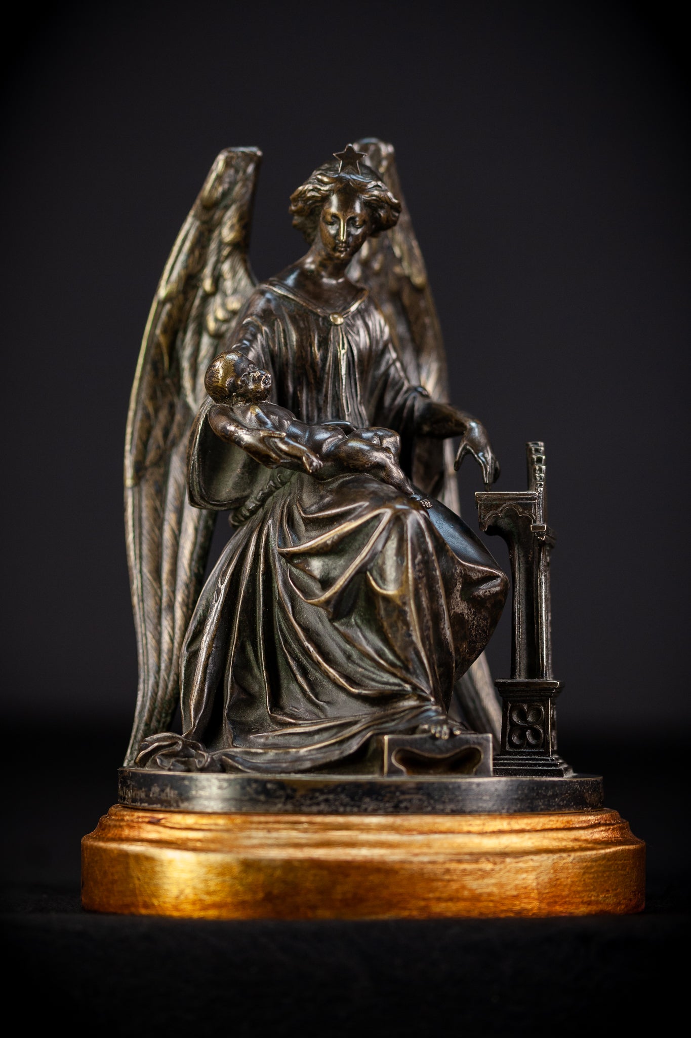 Archangel Guardian Bronze Sculpture 8.7" / 22 cm