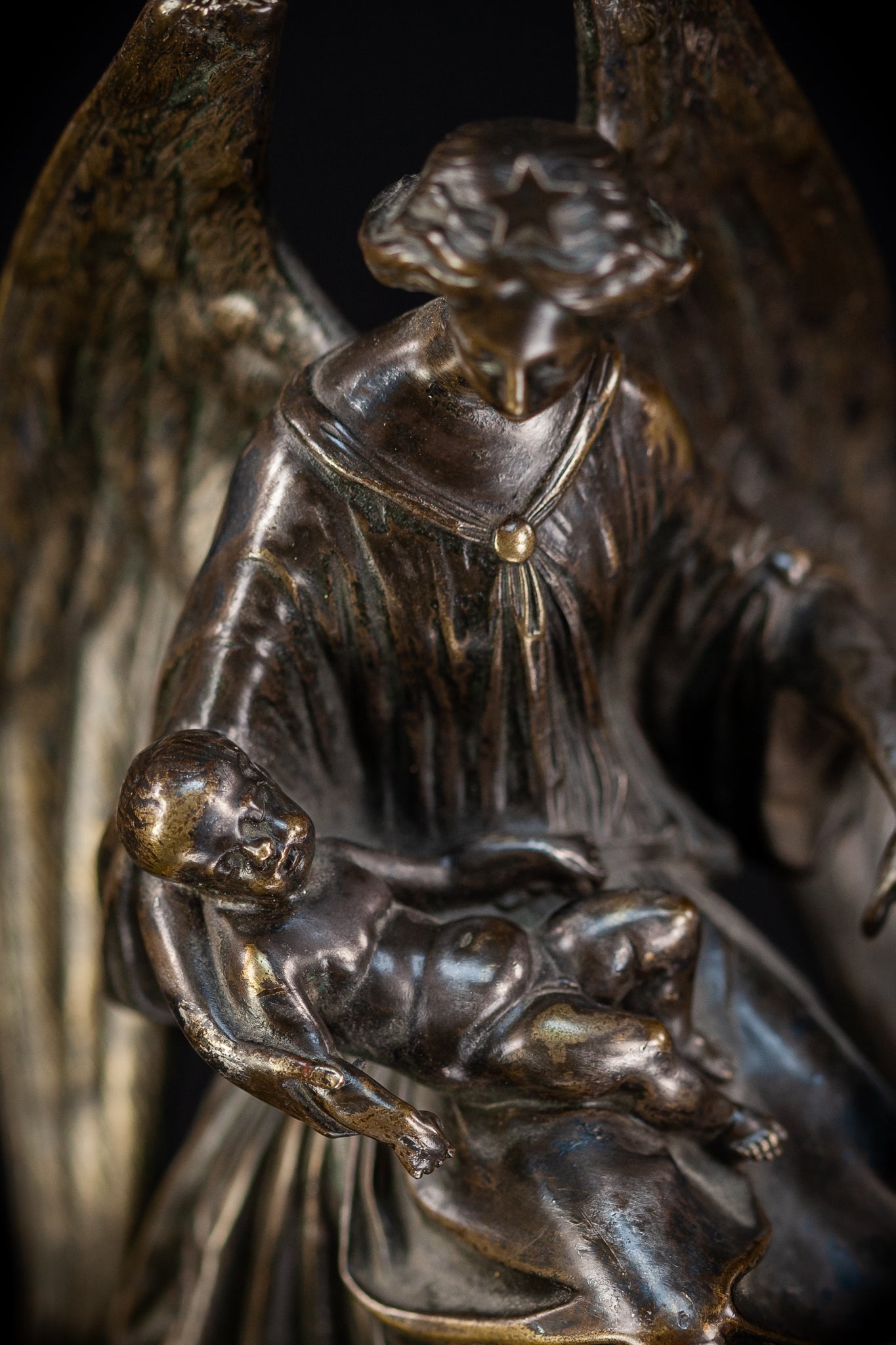 Archangel Guardian Bronze Sculpture 8.7" / 22 cm