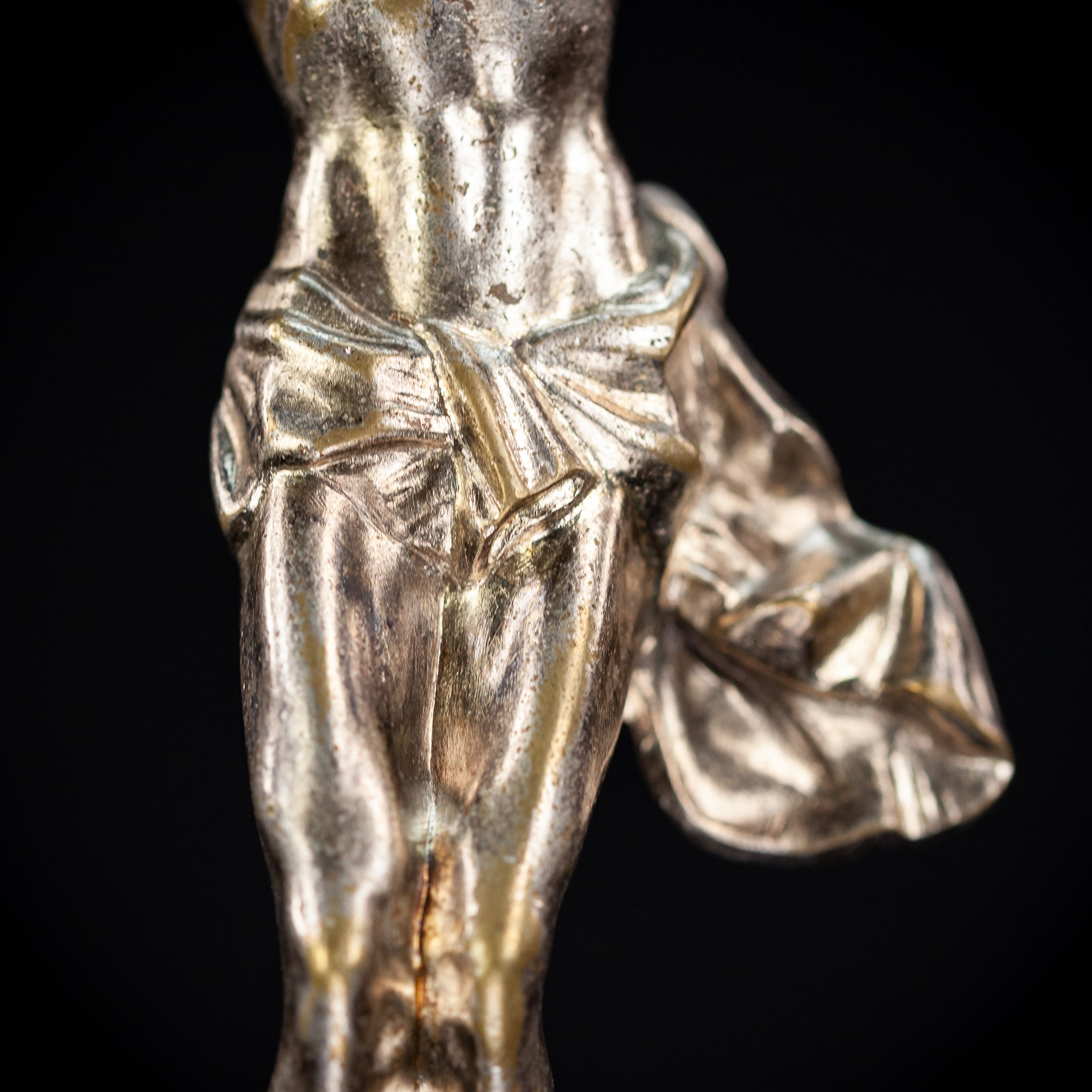 Corpus Christi Silver Plated Bronze Sculpture | Antique 1700s