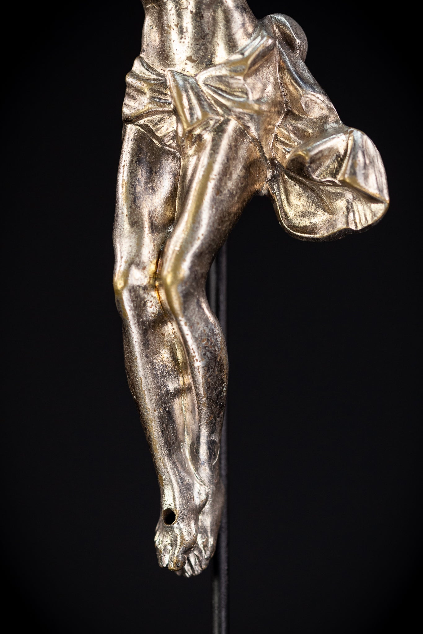 Corpus Christi Silver Plated Bronze Sculpture | Antique 1700s