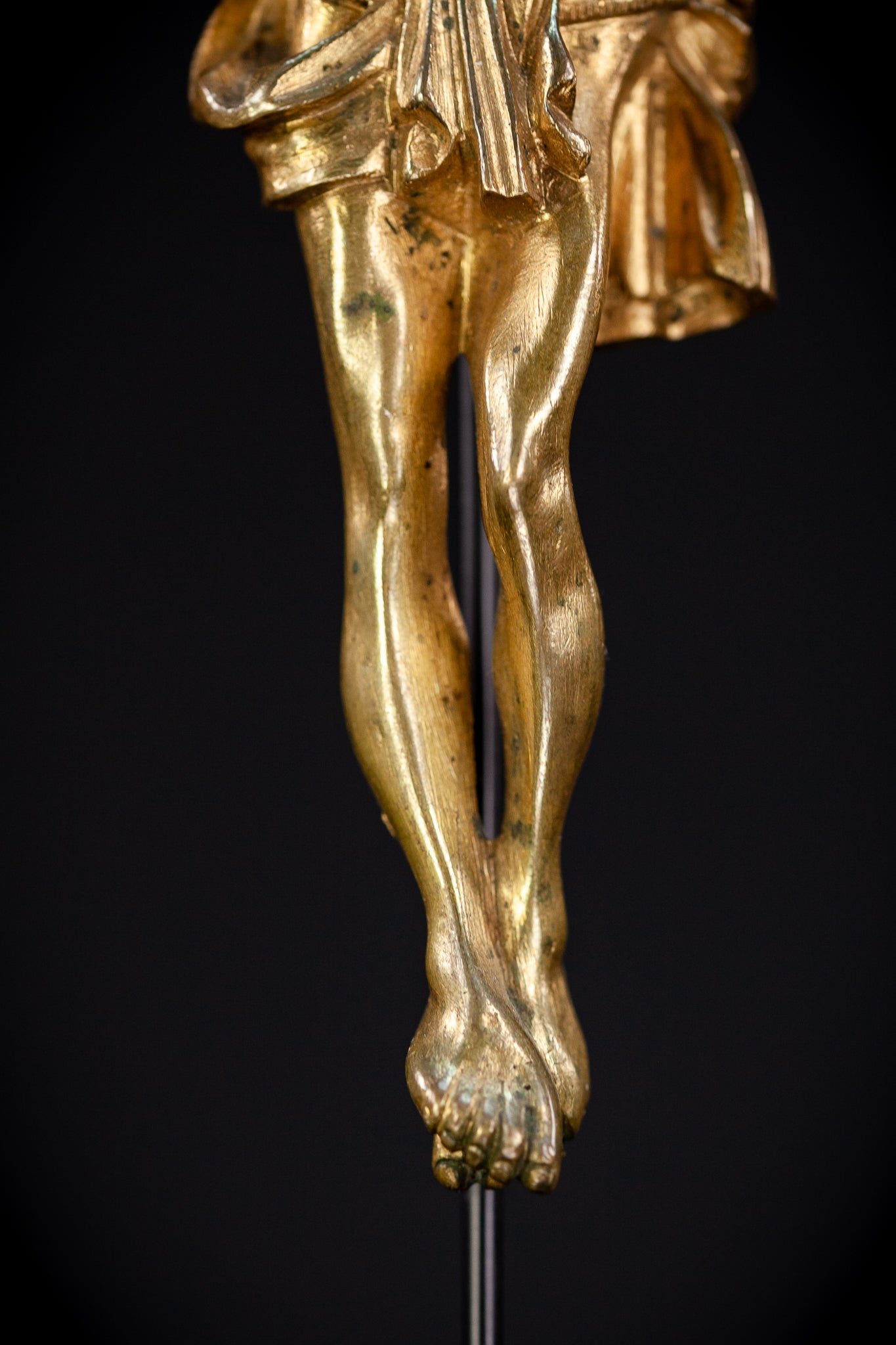 Corpus Christi Bronze Statue | 1800s Antique 8.1" / 20.5 cm