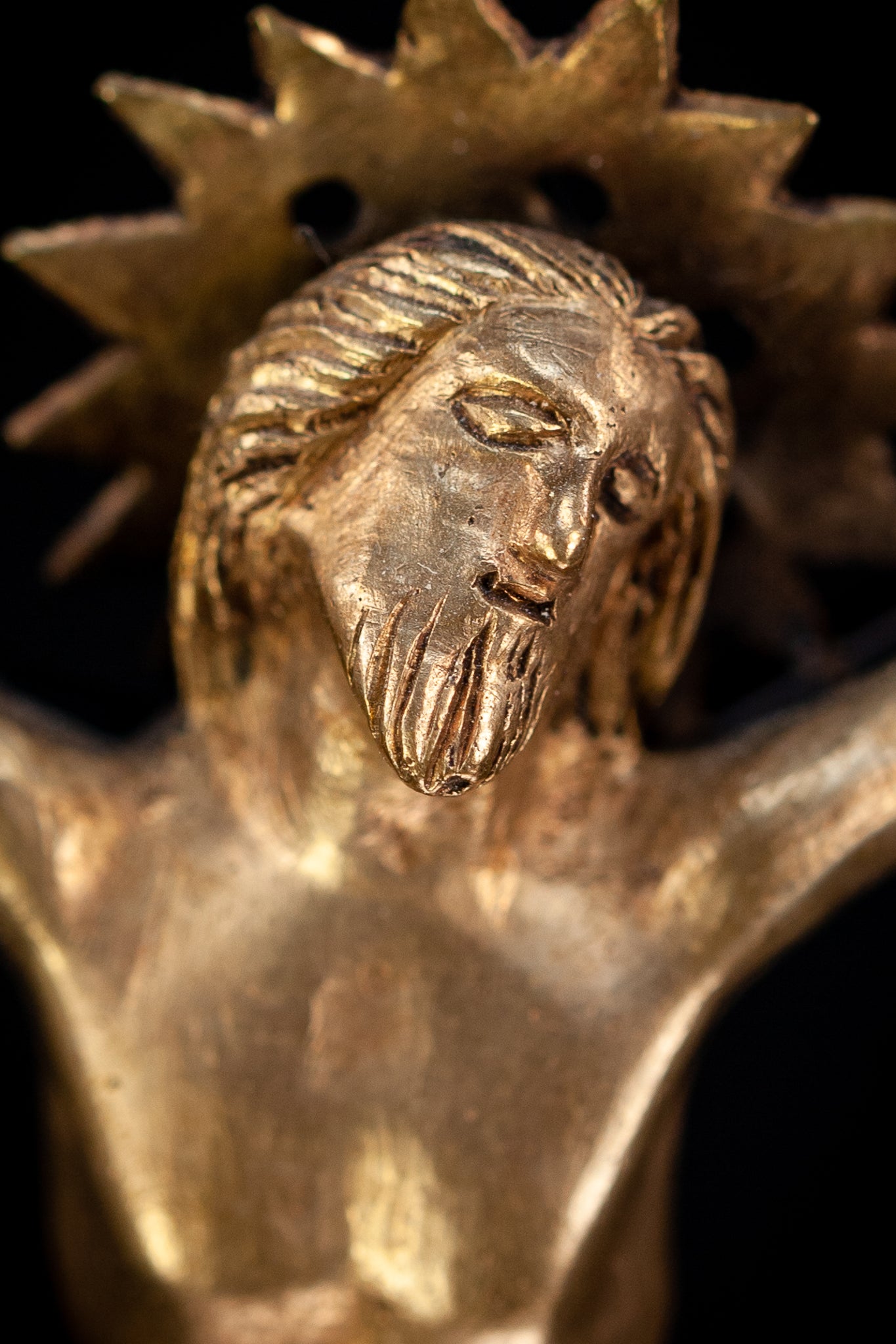 Corpus Christi Bronze Sculpture | 1600s Antique 5.1" / 13 cm
