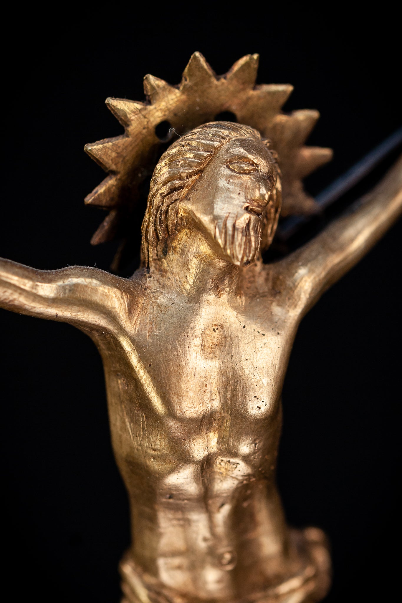 Corpus Christi Bronze Sculpture | 1600s Antique 5.1" / 13 cm