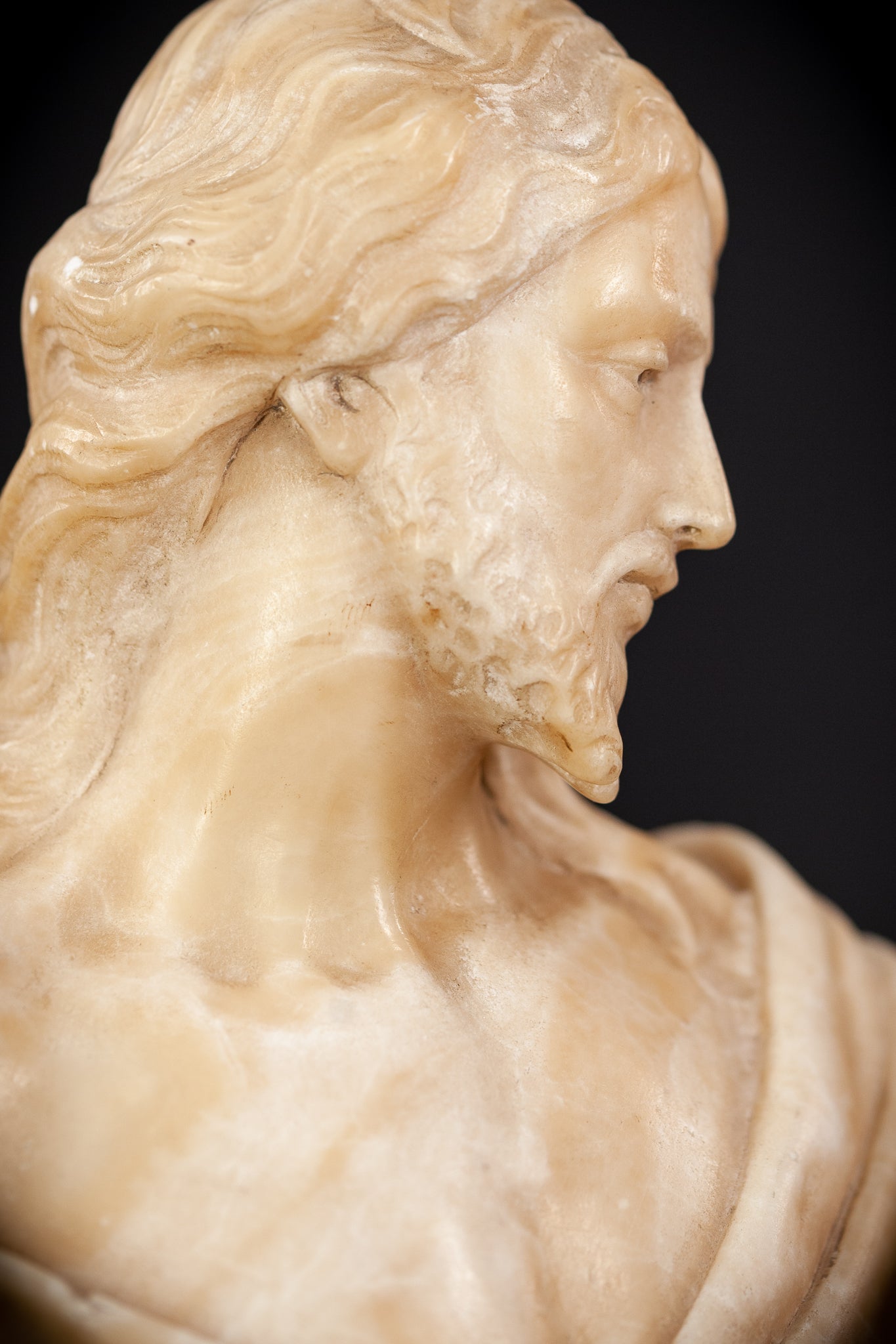 Ecce Homo Alabaster Sculpture | 1800s Antique 8.7"