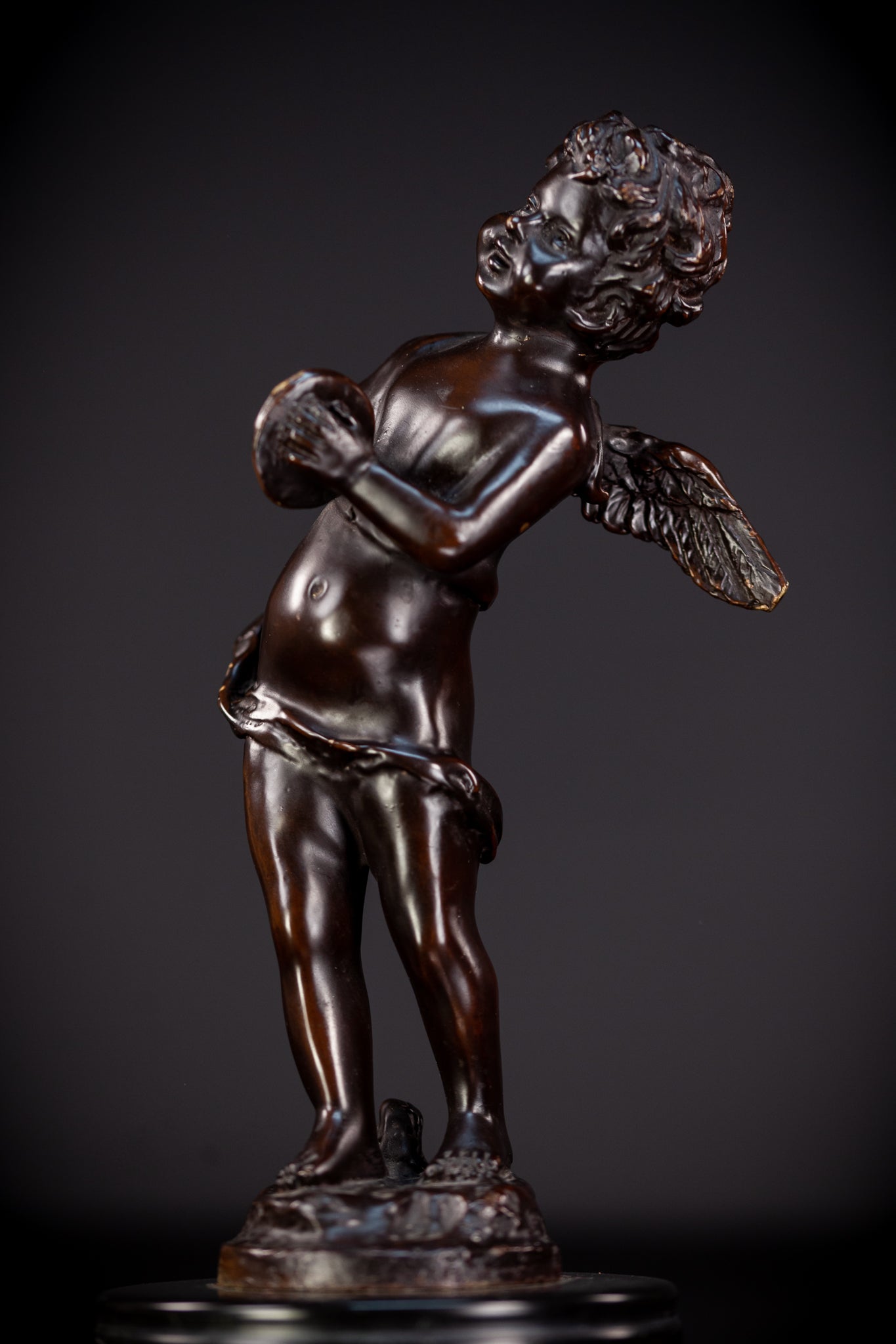 Angel Bronze Sculpture by A Moreau | Antique 11" / 28 cm