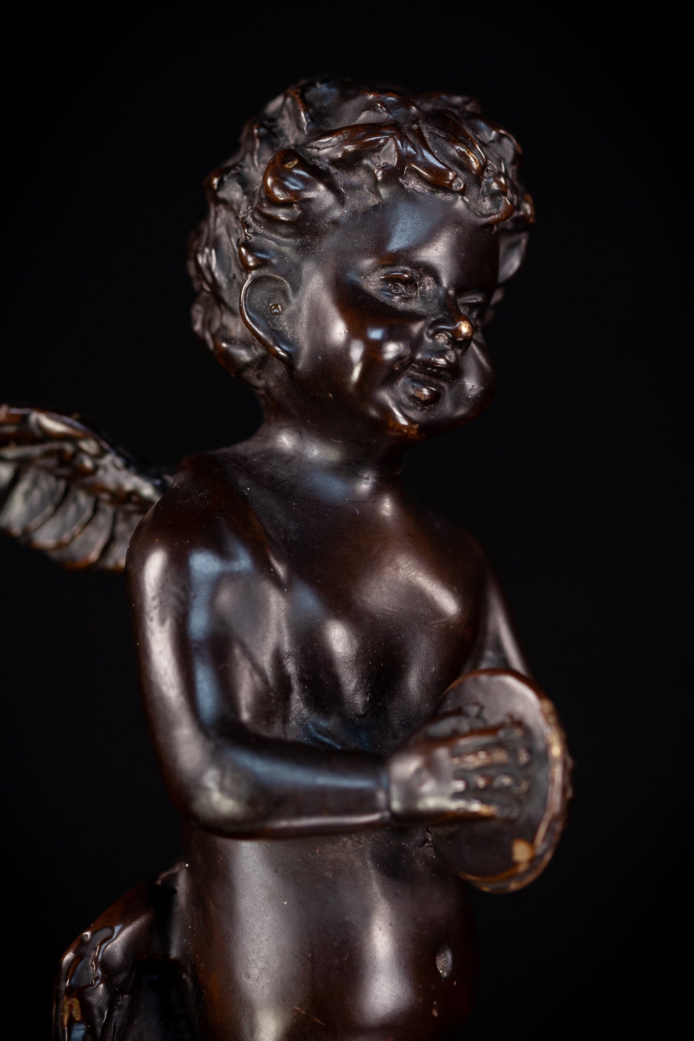 Angel Bronze Sculpture by A Moreau | Antique 11" / 28 cm
