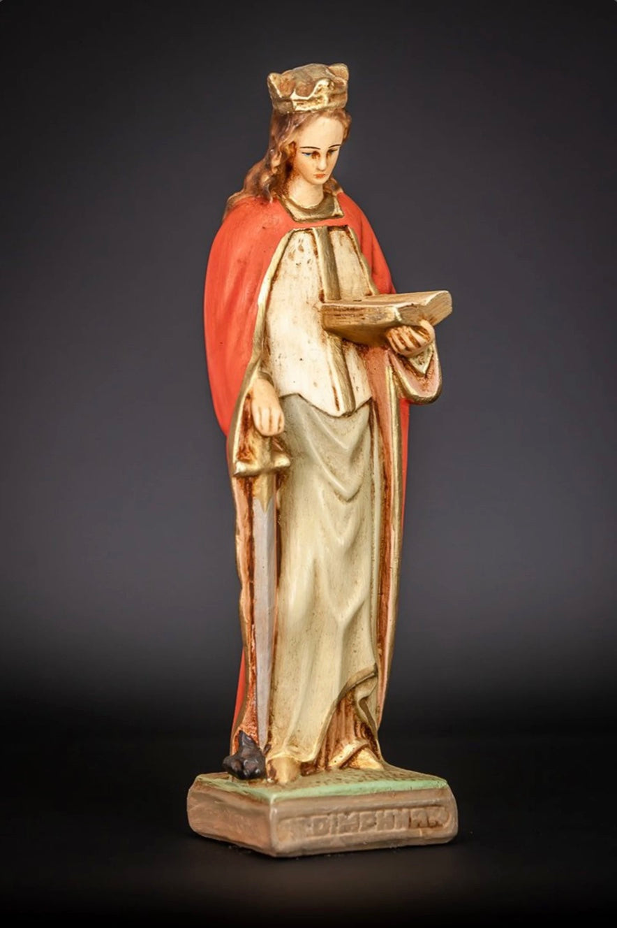 Saint Dymphna Plaster Statue 13" / 34 cm