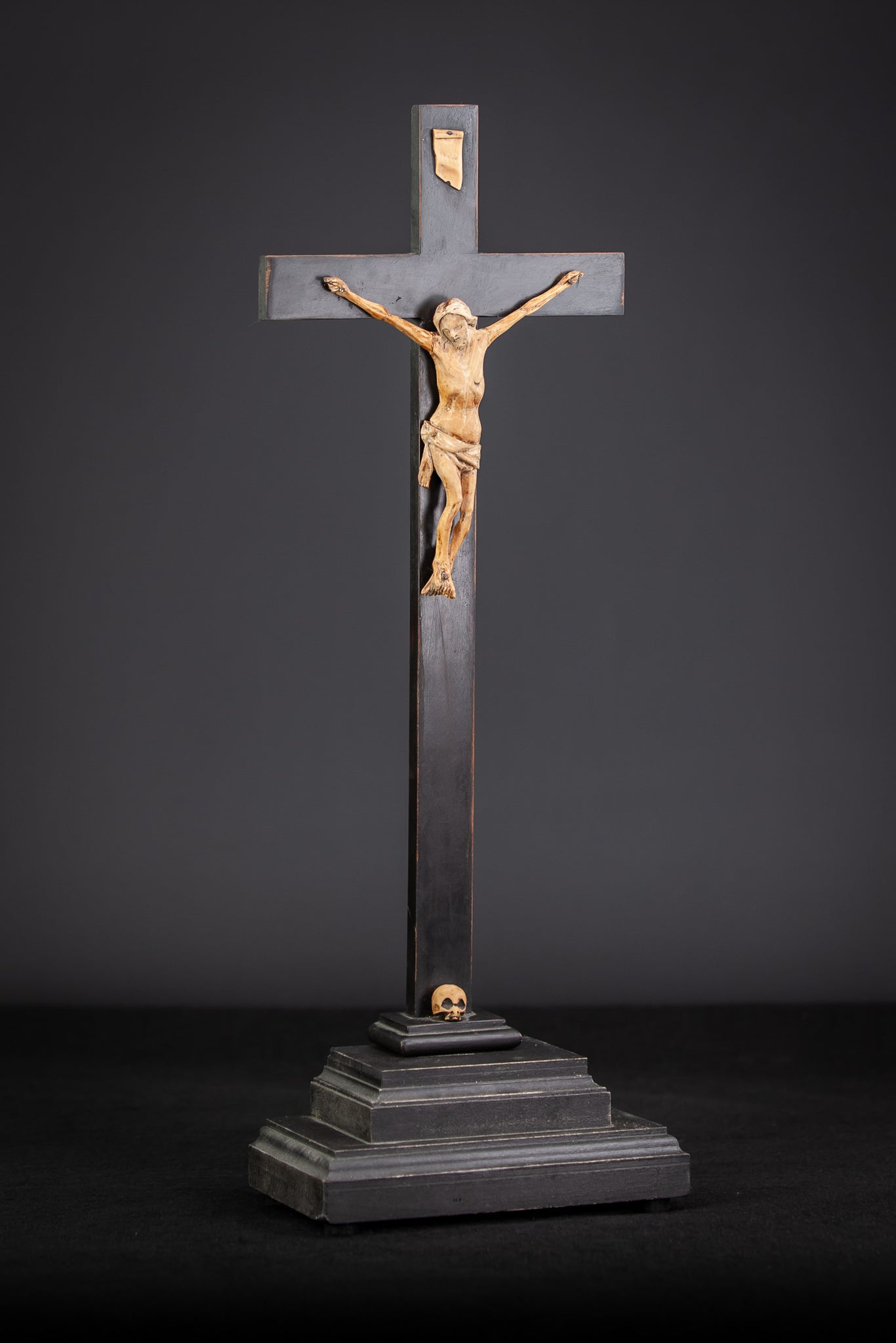 Altar Crucifix Standing Wooden Cross 19.3"