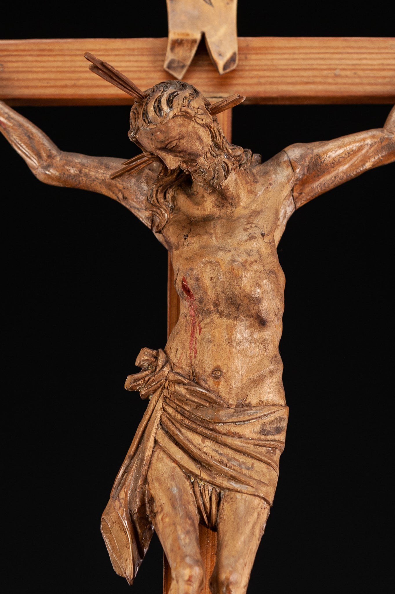 Altar Crucifix | Hell Base Jesus Christ 1600 Antique 20"