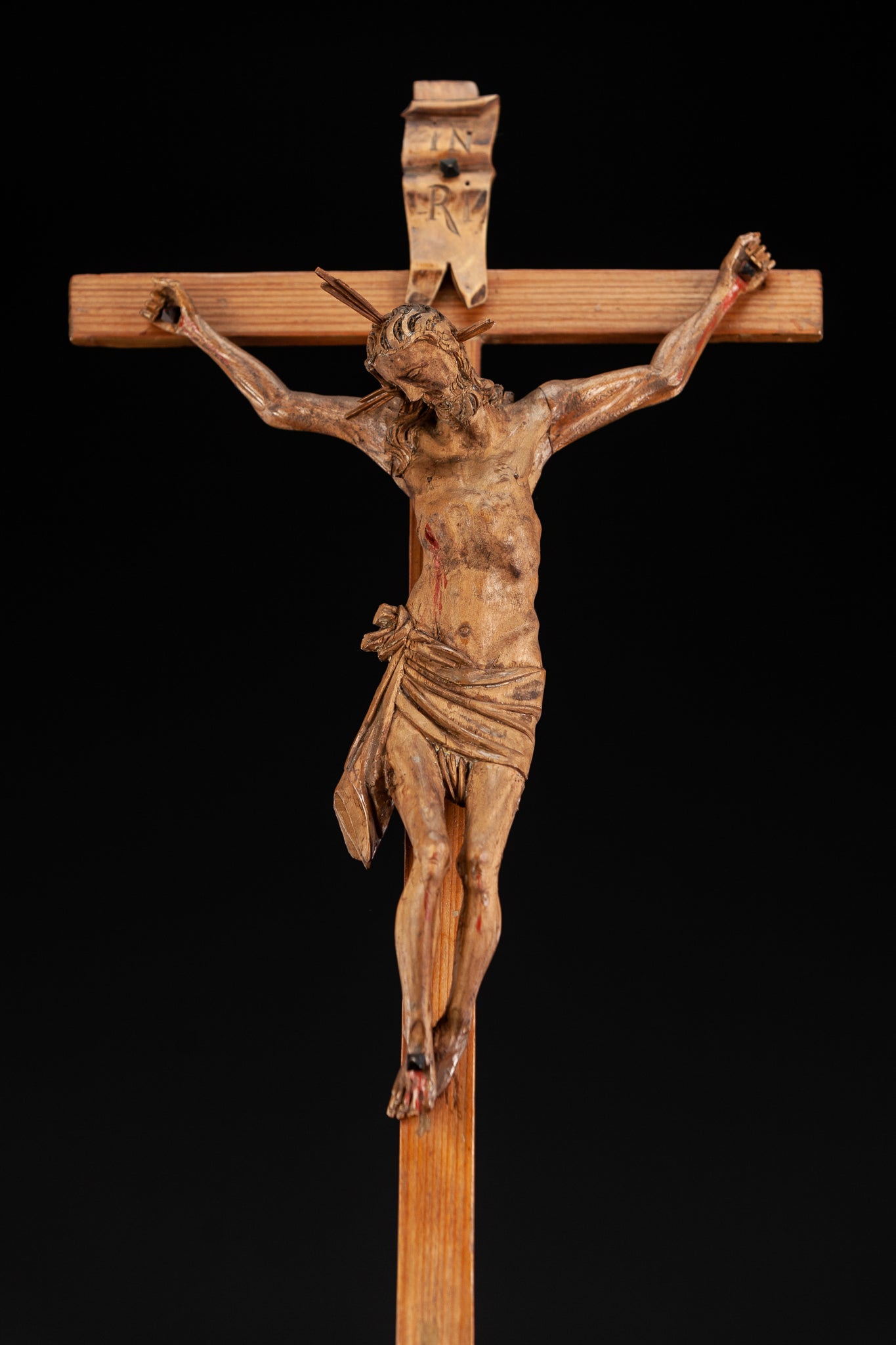 Altar Crucifix | Hell Base Jesus Christ 1600 Antique 20"