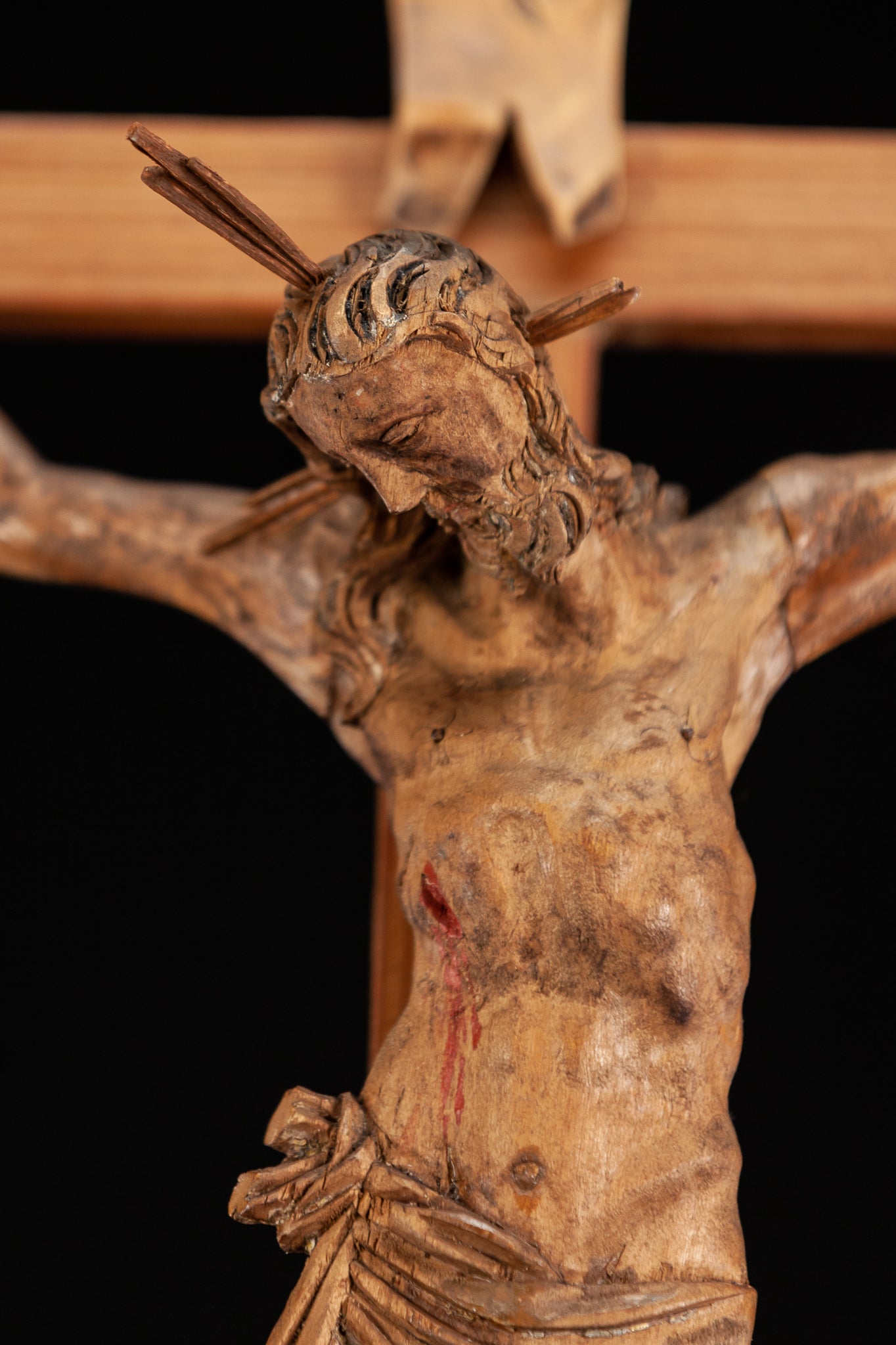 Altar Crucifix | Hell Base Jesus Christ 1600 Antique 20"