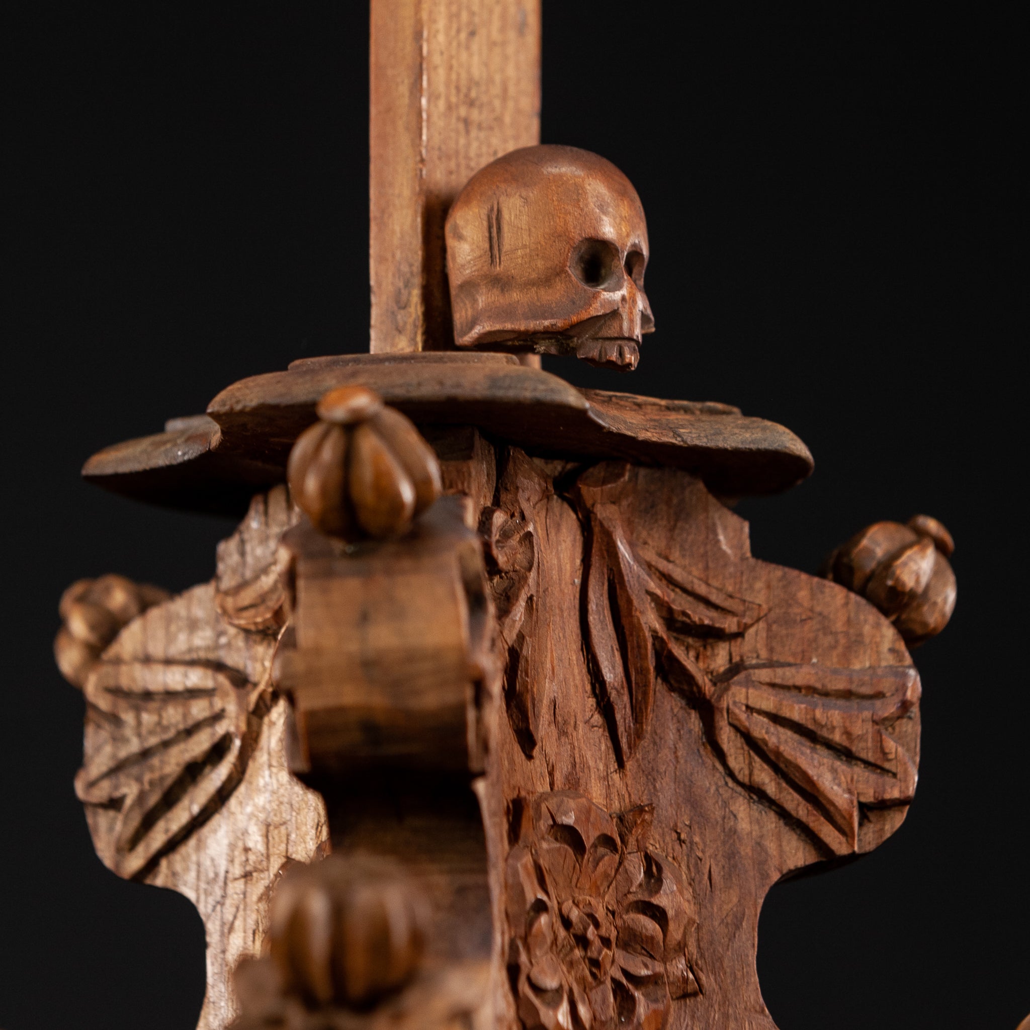 Altar Crucifix | Hell Base Jesus Christ 1600 Antique 20"