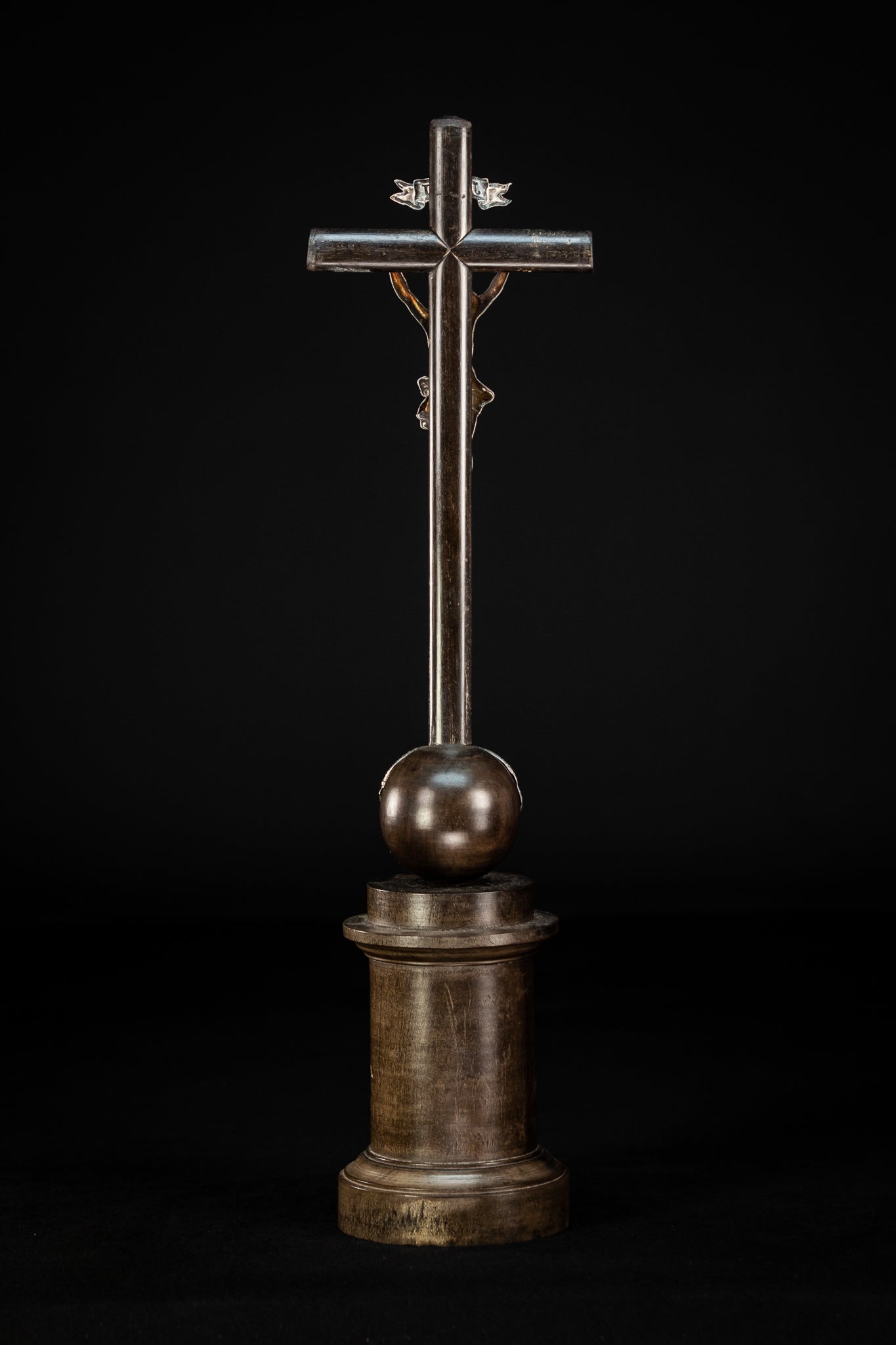 Altar Crucifix 1800s | Solid Silver Jesus Christ 18.1"