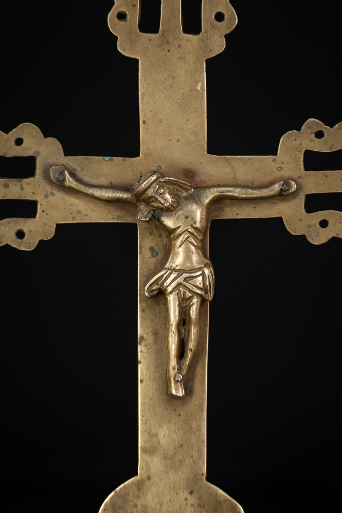 Crucifix Processional Bronze | 15th Century | 12.6"