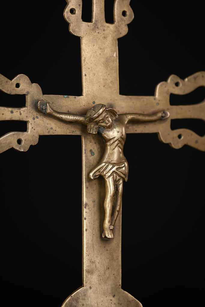 Crucifix Processional Bronze | 15th Century | 12.6"