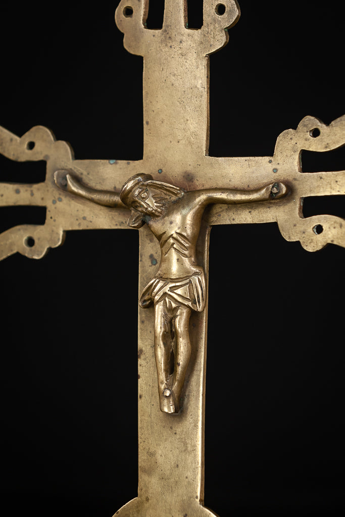 Crucifix Processional Bronze | 15th Century | 12.6"