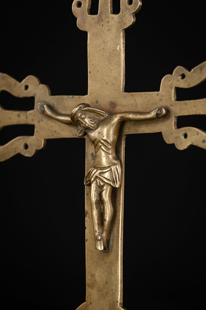 Crucifix Processional Bronze | 15th Century | 12.6"