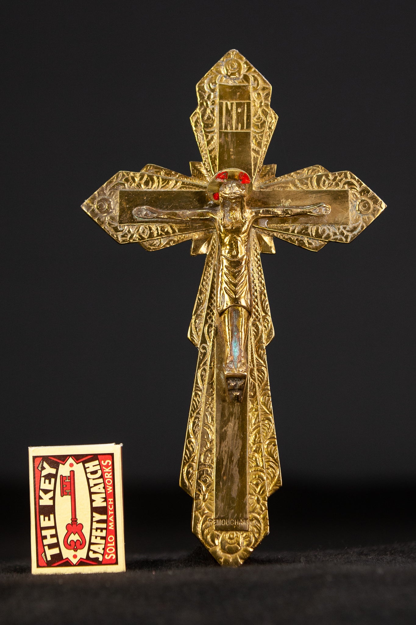 Crucifix Wall | Art Deco Bronze Cross | 8.3"