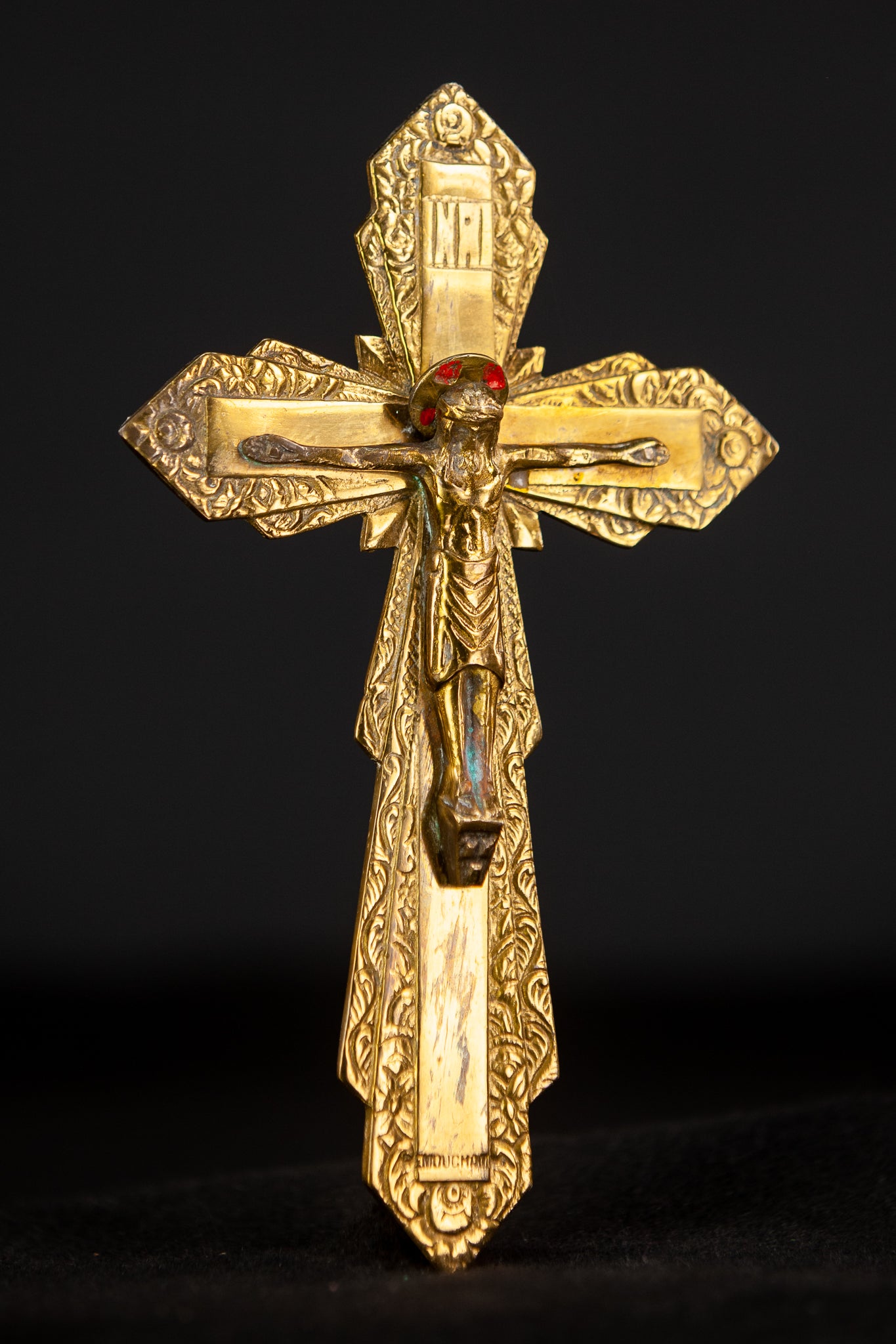 Crucifix Wall | Art Deco Bronze Cross | 8.3"