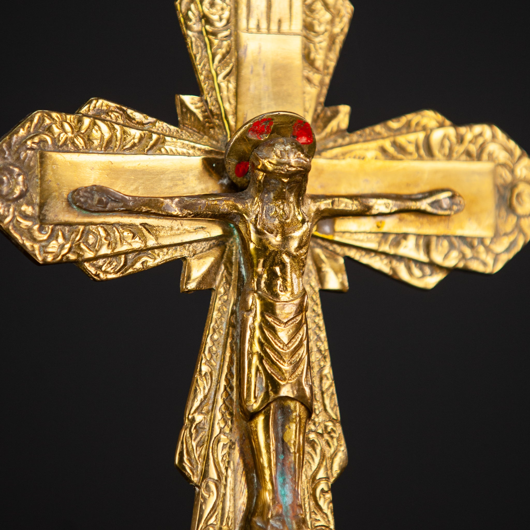 Crucifix Wall | Art Deco Bronze Cross | 8.3"