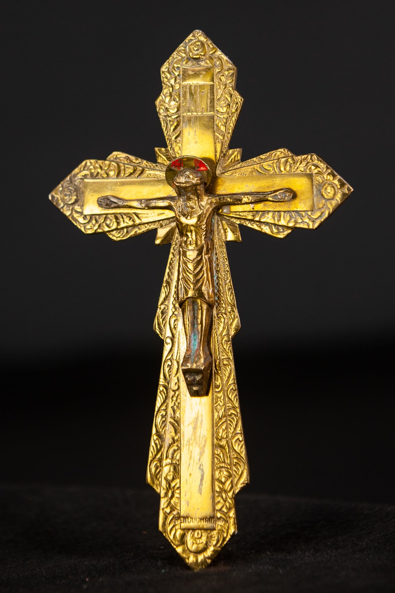 Crucifix Wall | Art Deco Bronze Cross | 8.3"