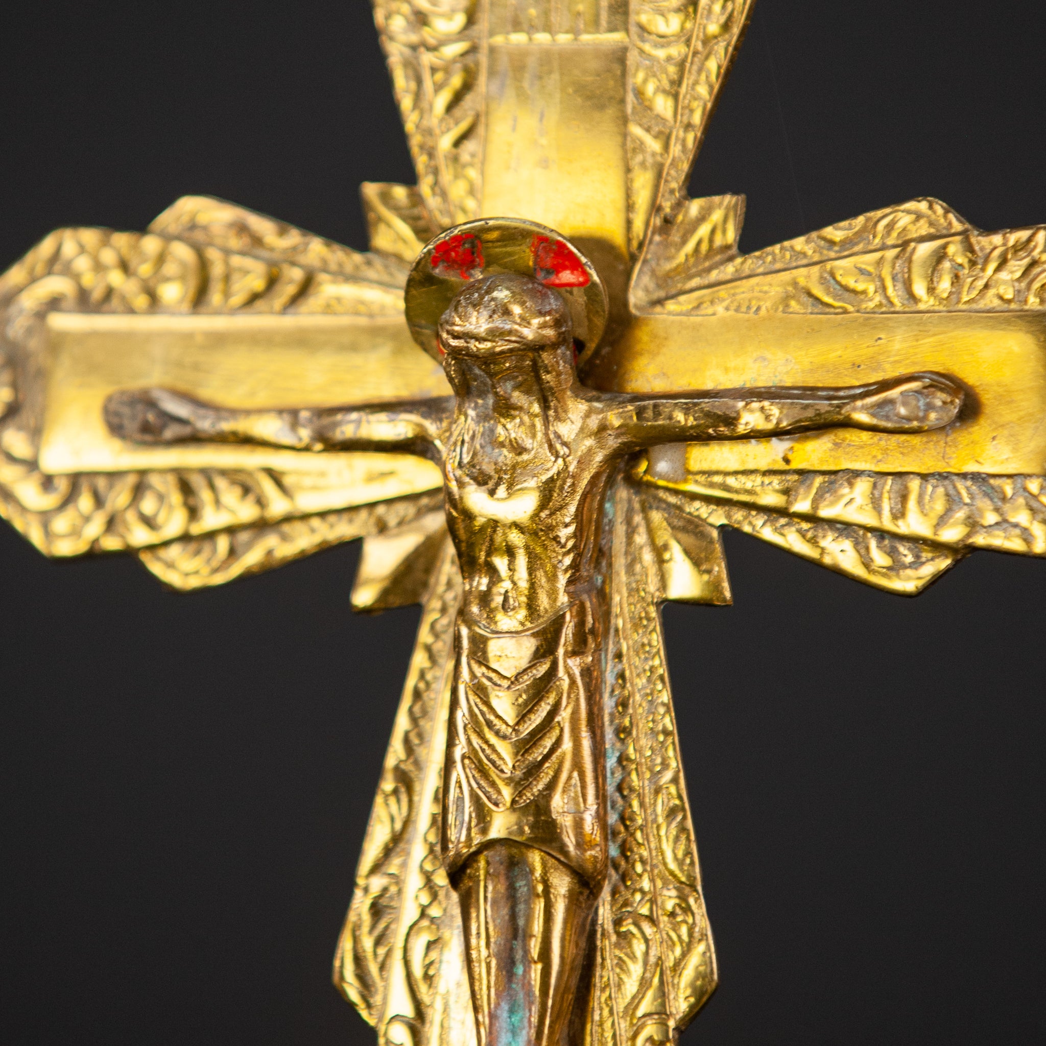 Crucifix Wall | Art Deco Bronze Cross | 8.3"